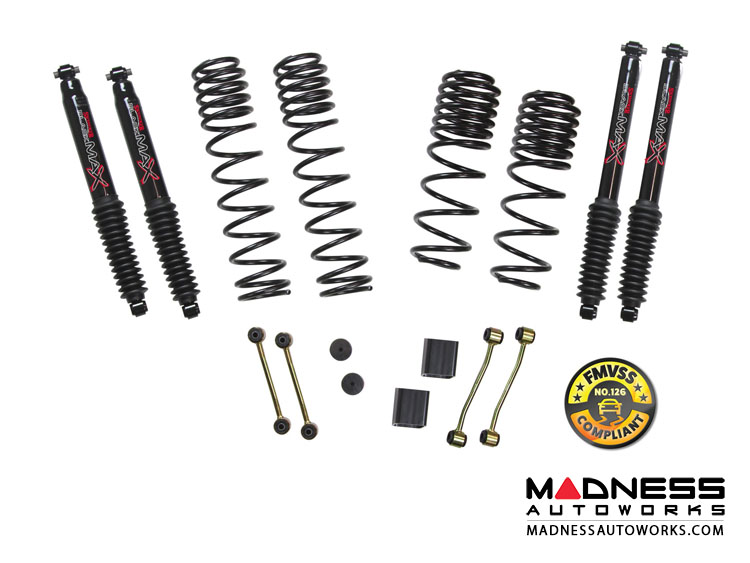 Jeep Wrangler JL Dual Rate-Long Travel Lift Kit w/ Black MAX Shocks - 2 / 2.5" - 2-Door - 4WD